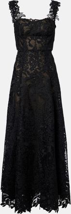 Oscar De La Renta Guipure lace bustier gown