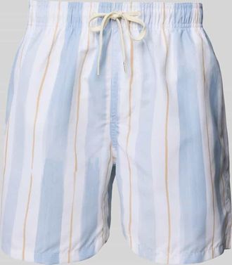 Selected Badehose mit elastischem Bund in Beige, Größe L