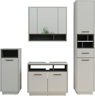 Vicco Conjunto De Muebles De Ba&ntilde;o Beatrice, Gris, 4 Piezas