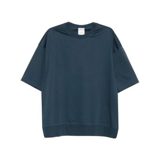 Calvin Klein T-Shirts, male, Blue, Size: XL Stone Crew-neck T-shirt