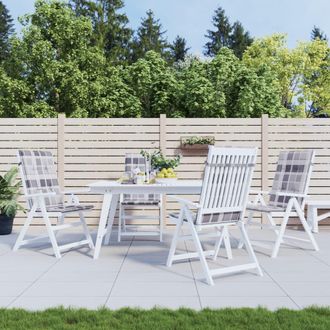 vidaXL Vidaxl - Coj&iacute;n Silla Jard&iacute;n Respaldo Alto 4 Uds Cuadros Gris 120x50x3 Cm
