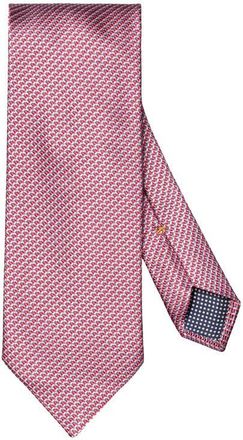 Eton Pink Micro Geometric Silk & Cotton Mogador Tie in Medium Pink at Nordstrom