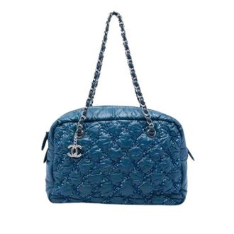Chanel Pre-owned Vintage Schoudertas - Dames - Pre-owned - Blauw - Maat: ONE Size Leer