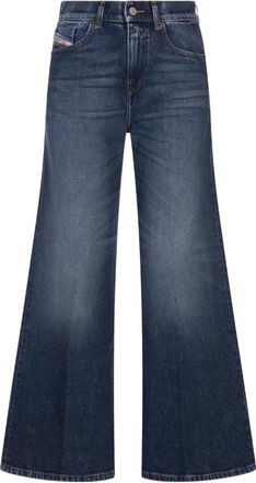 Diesel Blauwe Broek met Verborgen Rits - Dames - Loose Fit Jeans - Blauw - W29 - Jeans