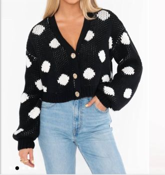 Show me your Mumu White Dot Cardi In Black
