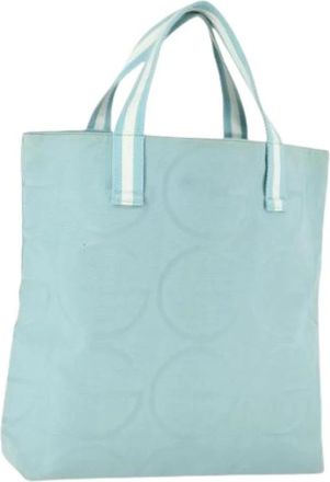 Gucci Pre-owned Canvas Tote Bag - Dames - Vintage Shopper - Blauw - ONE Size - Vintage