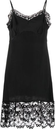 Simone Rocha sleeveless lace-hem dress - women - Silk/Acetate/Polyamide/Polyester - 10 - Black