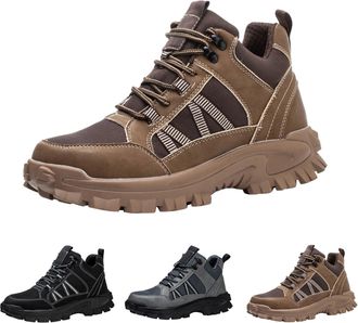 Generic Mens Safety Work Boots Waterproof Lightweight High Top Shoes Ankle Support Quick Lace Boots Anti-Puncture Breathable, Comfort Fit with Slip-Resistant 