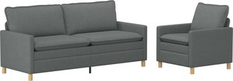 vidaXL Juego De Sof&aacute; 2 Uds. Gris Oscuro Tela Vidaxl