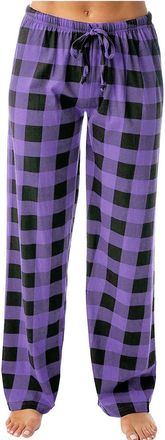Generic Ladies Check Pyjama Trousers UK Womens Plaid Pyjama Bottoms Comfortable Elasticated Waist Nightwear Pants Ultra Soft Lounge Pants Sleepwear Checkered 