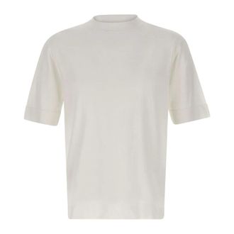 FILIPPO DE LAURENTIIS Tops, Heren, Wit, L, Katoen, Katoenen Crepe T-shirt