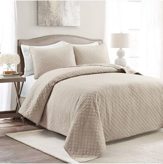 Lush D&eacute;cor Ava Diamond Oversized Cotton Quilt Set