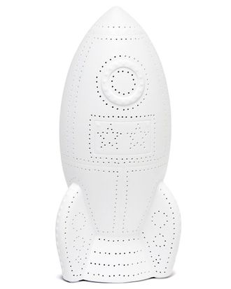 Lalia Home Porcelain Rocketship Table Lamp