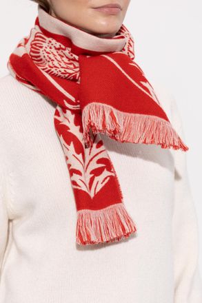 Burberry Wool Scarf, Unisex, Red