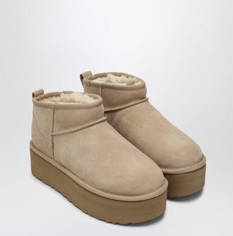 UGG Classic Ultra Mini Boots With Sand Coloured Platform