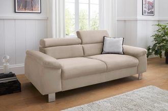 Cotta Polstergarnitur »Komaris, B: 193 bzw. 100 cm« Set, Set: 3er-Sofa & Hocker, mit Kopfteilverstellung