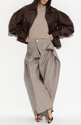 Issey Miyake Jacket With Pockets, Womens, Brown