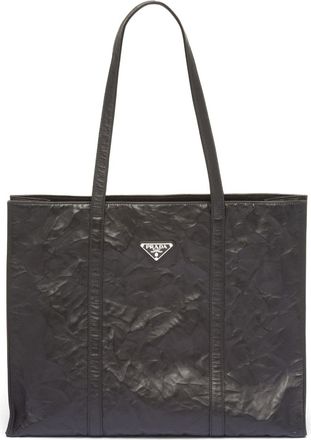 Prada large leather tote bag - women - Lamb Skin - OS - Black