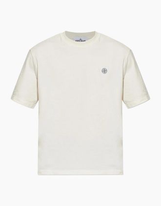 Stone Island Mens Patch Logo 2100030 T-Shirt Cream - Size: 42