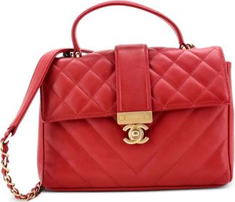 Chanel In The City kleine gewatteerde tas met handvat - Rood