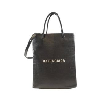 Balenciaga Pre-owned Tote Bags, female, Black, Size: ONE SIZE Pre-owned Large Shopping Bag Calf Shoulder Bag