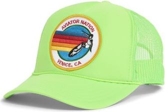Aviator Nation Signature Trucker Hat in Neon Green at Nordstrom
