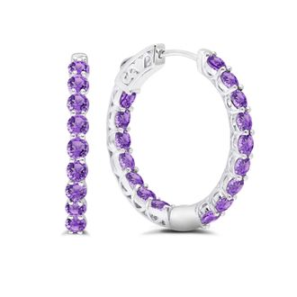 MAX + STONE Sterling Silver Inside Out Gemstone Vault Lock Earring