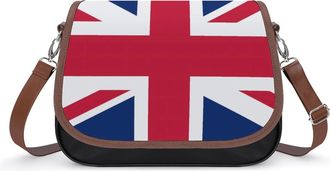 Generic Flag of The United Kingdom Crossbody Bag Womens Handbag PU Message Bags Shoulder Purse with Adjustable Strap