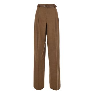 Max Mara Wijde broek - Dames - Broeken - Bruin - Maat: M Zijde