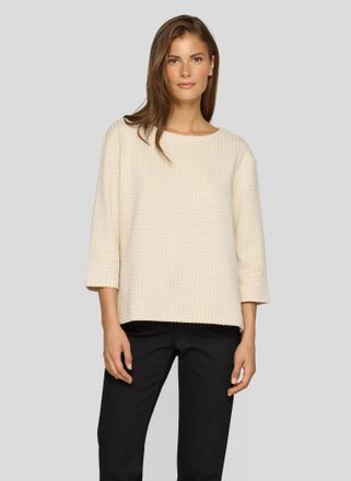 Rabe 3/4-Arm-Shirt RABE, Damen, Gr. 52, vanille, Web, Obermaterial: 65% Polyester, 30% Baumwolle, 5% Elasthan, gemustert, tailliert h&uuml;ftbedeckend, Rundhals