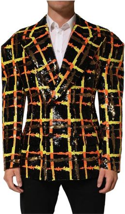 Dolce & Gabbana Formele blazer jas - Heren - Blazers - Veelkleurig - M - Katoen - Jassen