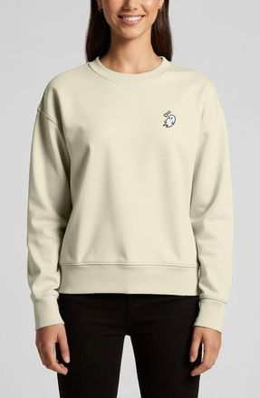 Dalix Heartly Ghost Relaxed Fleece Crewneck Sweatshirt in Butter at Nordstrom, Size Xx-Large