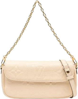 Louis Vuitton Pre-owned The Ivy Wallet on Chain - Dames - Vintage Schoudertas - Beige - ONE Size - Leer - Vintage