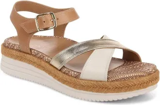 Vionic Mar Strappy Womens Camel Gold Leather Criss Cross Sandals GAL1900