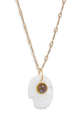CHILD OF WILD Luminous Hamsa Pendant Necklace in Gold at Nordstrom