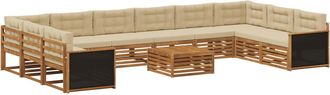 vidaXL Juegos De Sof&aacute;s 11 Uds. Madera De Acacia S&oacute;lida Vidaxl