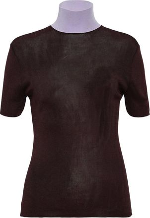 Self Portrait short-sleeve T-shirt - women - Viscose - M - Brown