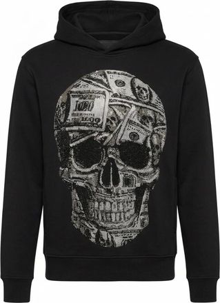 Philipp Plein Hoodies & sweatvesten, Heren, Zwart, 4Xl, Katoen, Hoodie Sweatshirt Skull