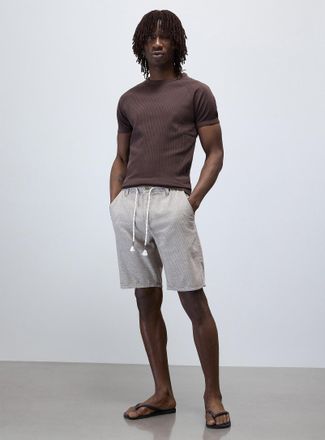 Projek Raw Mens Houndstooth-like knit Bermuda Shorts