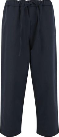 Darkpark Darkpark, Broeken, Heren, Blauw, M, Katoen, Navy Stretch Katoen Wijde Fit Broek