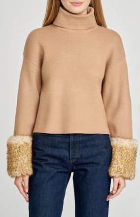 Wayf Rebecca Turtleneck Sweater in Toffee at Nordstrom Rack, Size X-Small