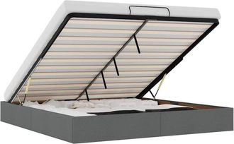 vidaXL Estructura De Cama Otomana Sin Colch&oacute;n Gris Oscuro 200x200 Cm Vidaxl