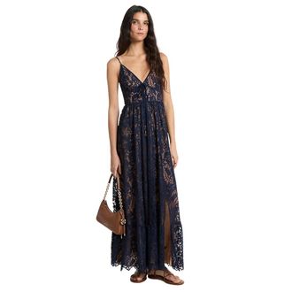 Michael Kors Corded Floral Lace Maxi Jurk - Dames - Maxi kleedjes - Blauw - S - Katoen - Kleedjes