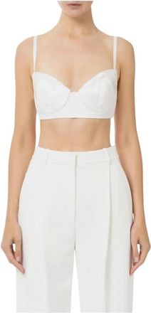 Elisabetta Franchi Mouwloze Top - Dames - Tops zonder mouwen - Wit - L - Polyester - Tops