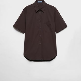 Prada Short-sleeved stretch poplin shirt