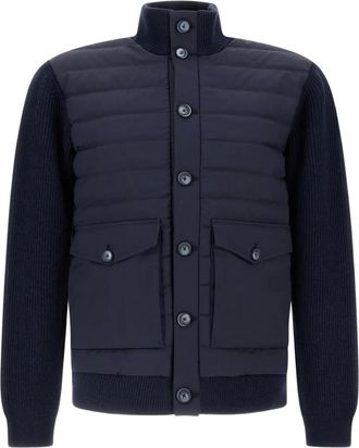 Herno high-neck quilted jacket - Blue