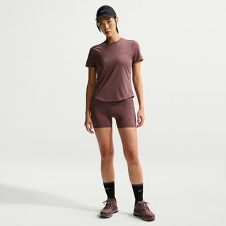 Nike Womens Swift High-Waisted 4 Tight Running Shorts with Pockets in Purple | HJ2258-502