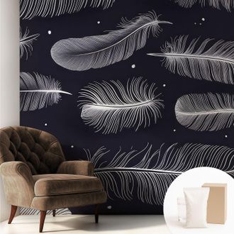 Tulup Carta Da Parati - Murale Alla Moda Decorazione - Camera Da Letto - Con Colla Gratuita Piume Delicate 250x250 Cm