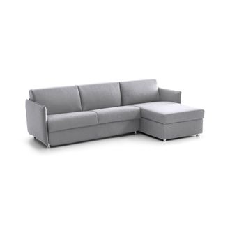 Dmora Sof&aacute; Cama Con Chaise Longue Sumirago, Desenfundable, Contenedor, Hecho En Italia, Hidr&oacute;fugo, Cama Con Somier Soldado, 260x160 Cm