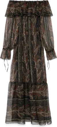 Saint Laurent paisley muslin maxi dress - Black